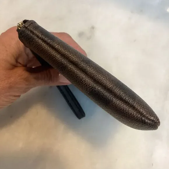 Coach Wristlet Bag Purse Small Signature Canvas Corner Zip Wallet Pouch - Picture 7 of 12